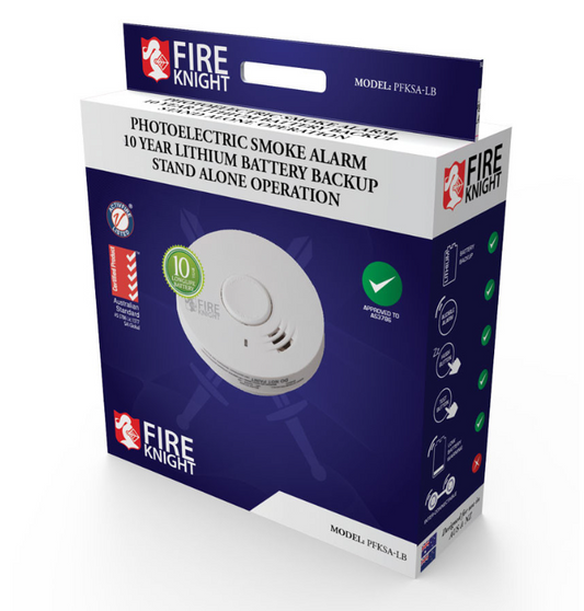 Fire Knight Photoelectric Smoke Alarm 10 Year Lithium Battery (Stand Alone Operation)